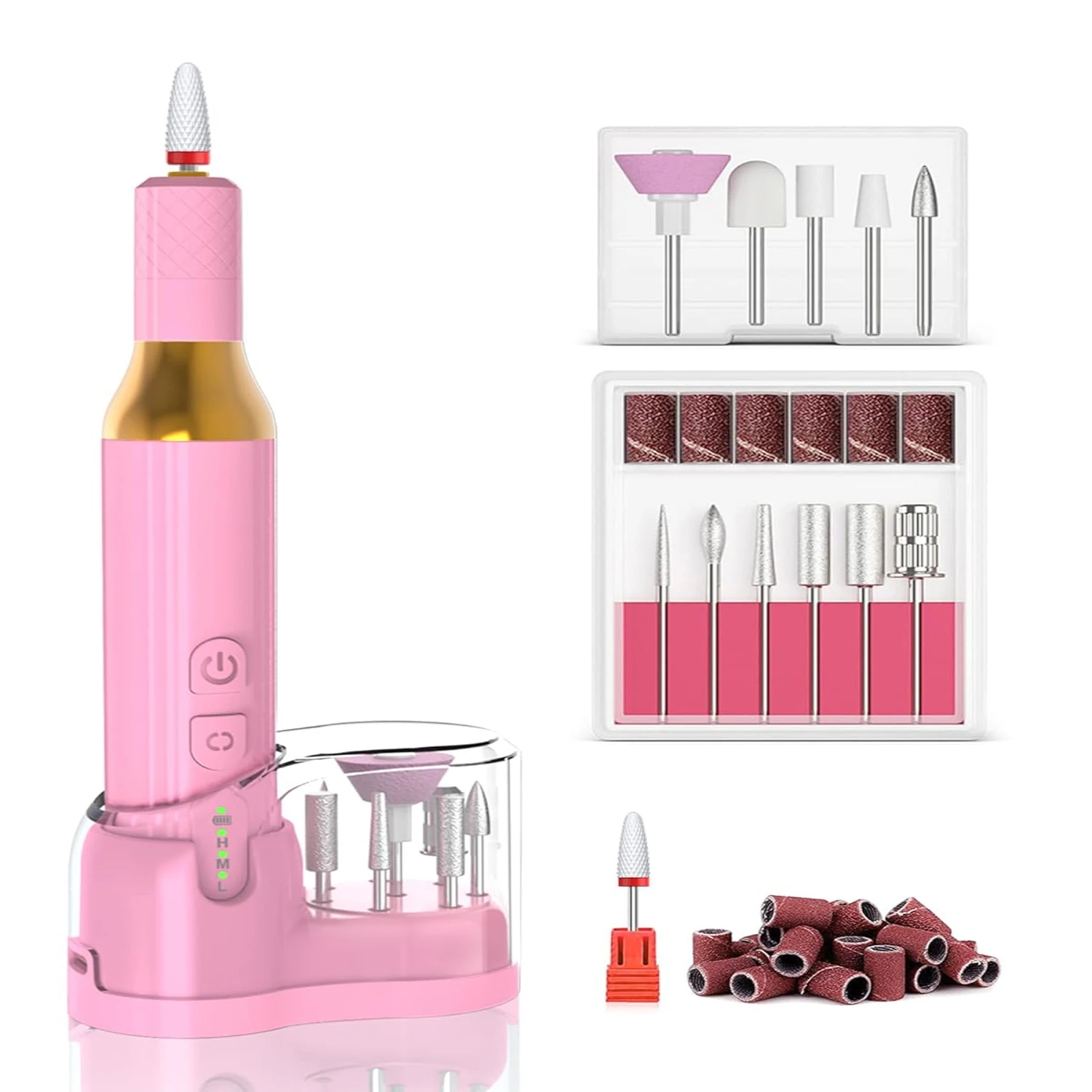 Professional Premium Wireless Nail Drill - Rechargeable Salon-Quality Acrylic Grinder - Convenient Tool for Home and Salon Nails