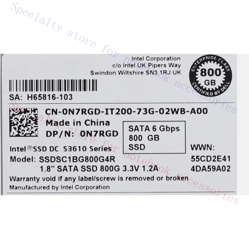 A+ FOR Dell SSDSC1BG800G4R 800GB 1.8