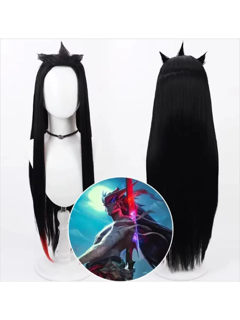 LoL Yone Cosplay-Perücke, lange Perücke für Spiel- und Anime-Partys