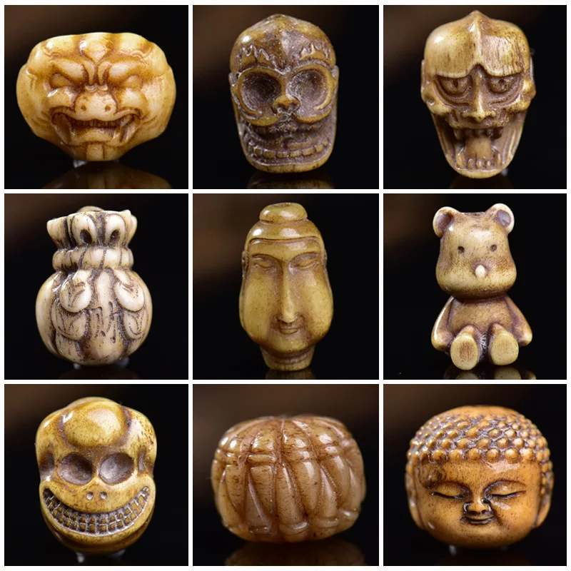 Backflow Incense, Buddha Hand, Skull, Face, Ganesha Three-Way Pendant Semi-Finished Accessories