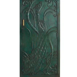 Retro small wardrobe peacock carved single-door wardrobe storage   antique entrance decoration cabinet