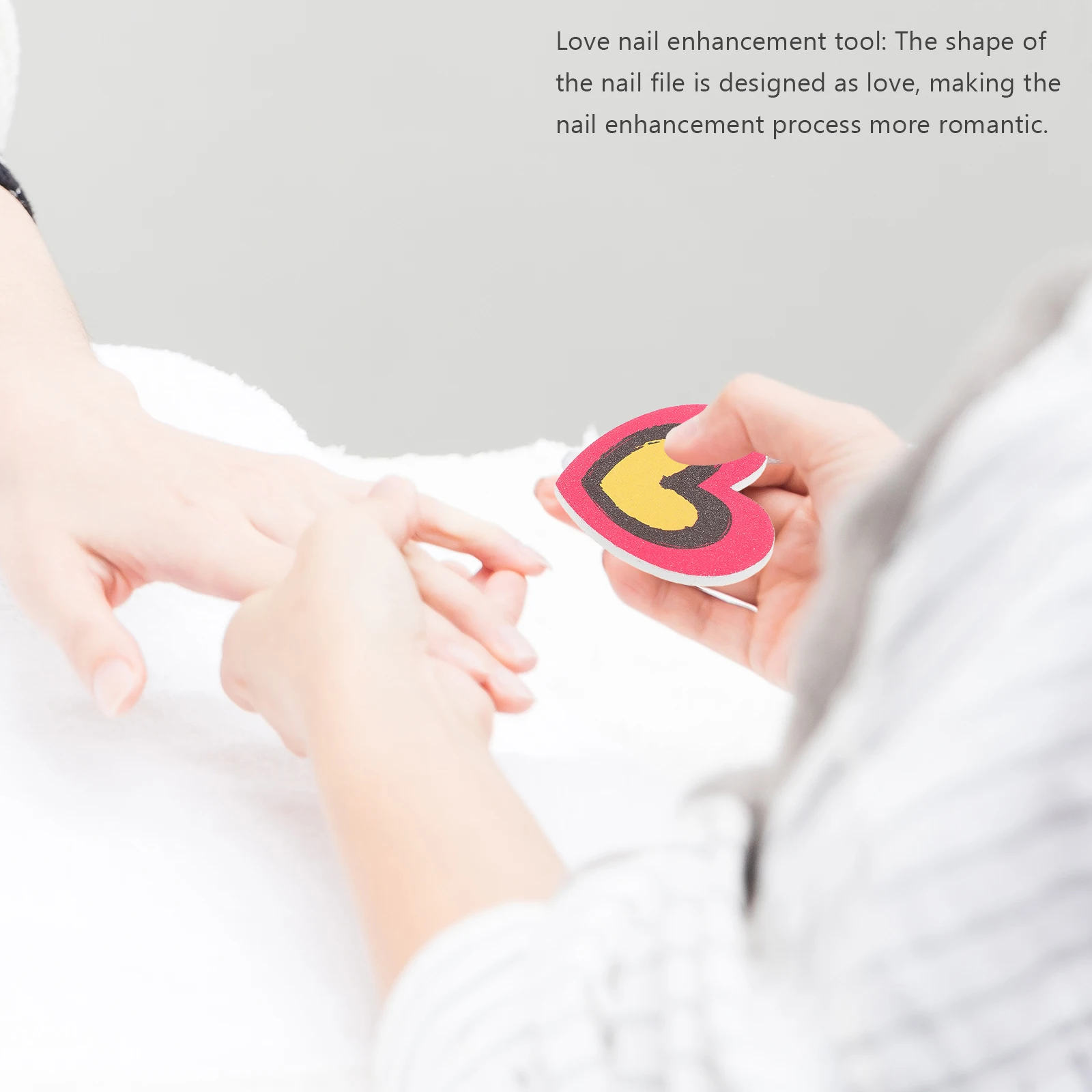 20 قطعة من ملفات فن الأظافر بتصميم على شكل قلب سهلة الحمل مثالية لتلميع السطح وإزالة طلاء الأظافر هدية ساحرة حلوة #3