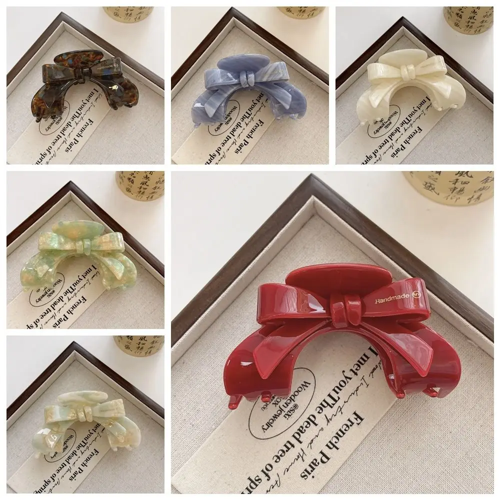 أنيقة خلات حمض الخليك القوس مشبك شعر صغير الكورية نمط الفرنسية القرش كليب عالية ذيل حصان كليب الهندسة الشعر كراب كليب النساء