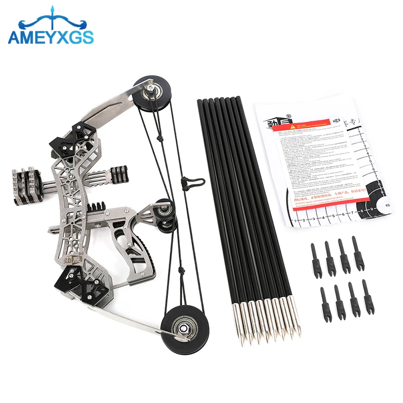 

10.4inch Archery Mini Compound Bow Kit Bow and Arrows Shooting Target Gift Game Bow Practice Accessories