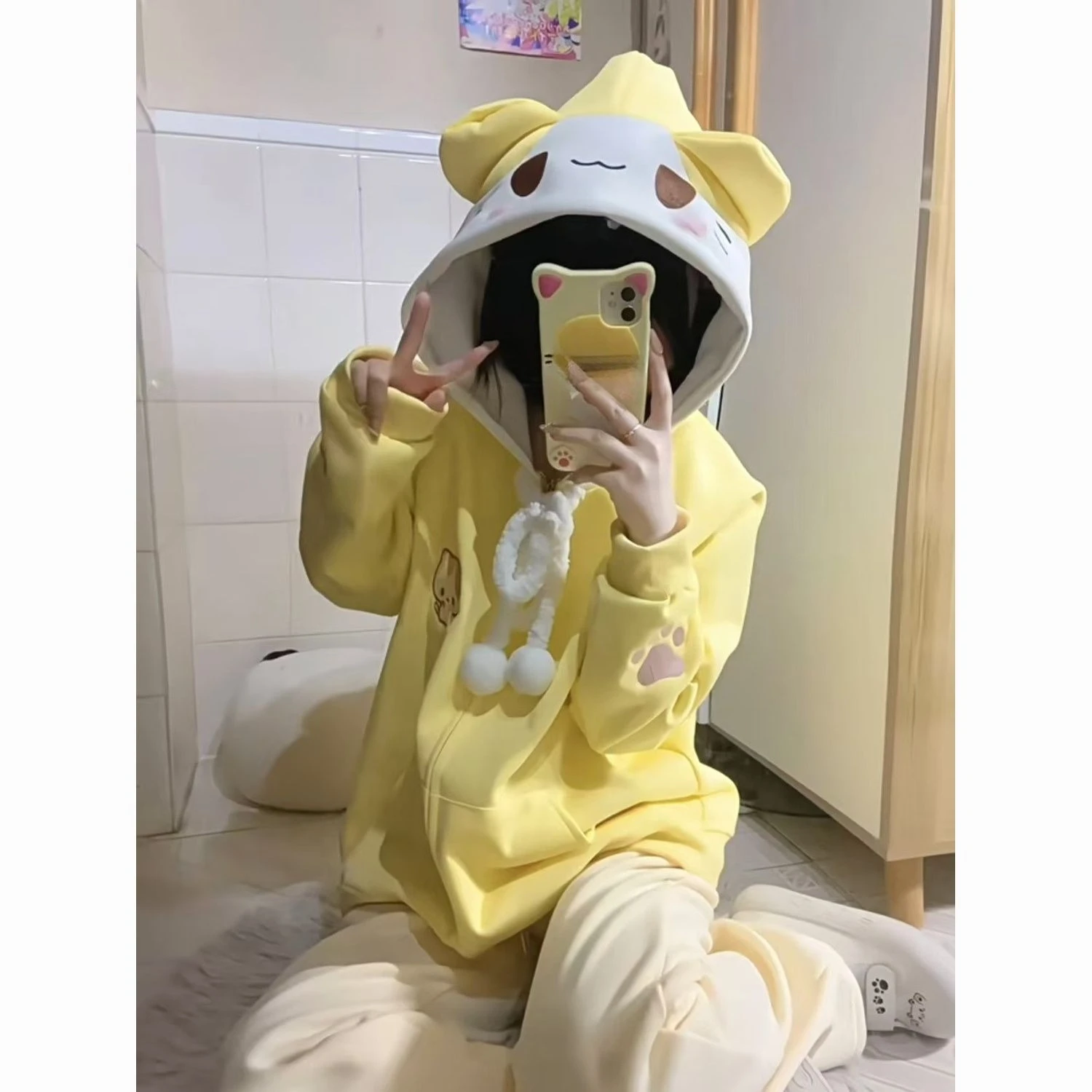 

Субкультура, готические женские пальто с капюшоном, винтажные корейские черные куртки в стиле Харадзюку, пальто из искусственного меха, женская свободная повседневная толстовка