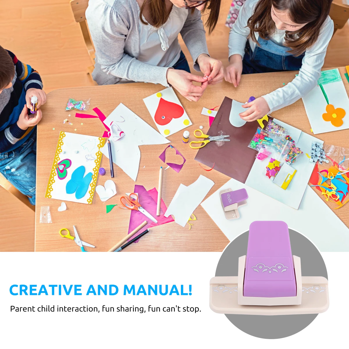 

1Pc Embossed Paper Mini Manual Scrapbooking Punch Paper Cutter Kids Cards Supplies Random Color Small Size