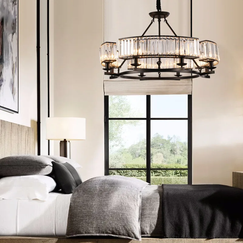 غرفة طعام، غرفة نوم، جو، بساطة، مصابيح، طراز أمريكي، حديد مطاوع، ثريا