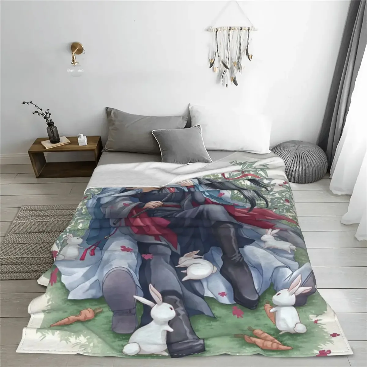 Grandmaster Of Demonic Cultivation The Untamed Blankets Lan Zhan Wei Wuxian Anime Lgbt Flannel Throw Blankets for Bedspread