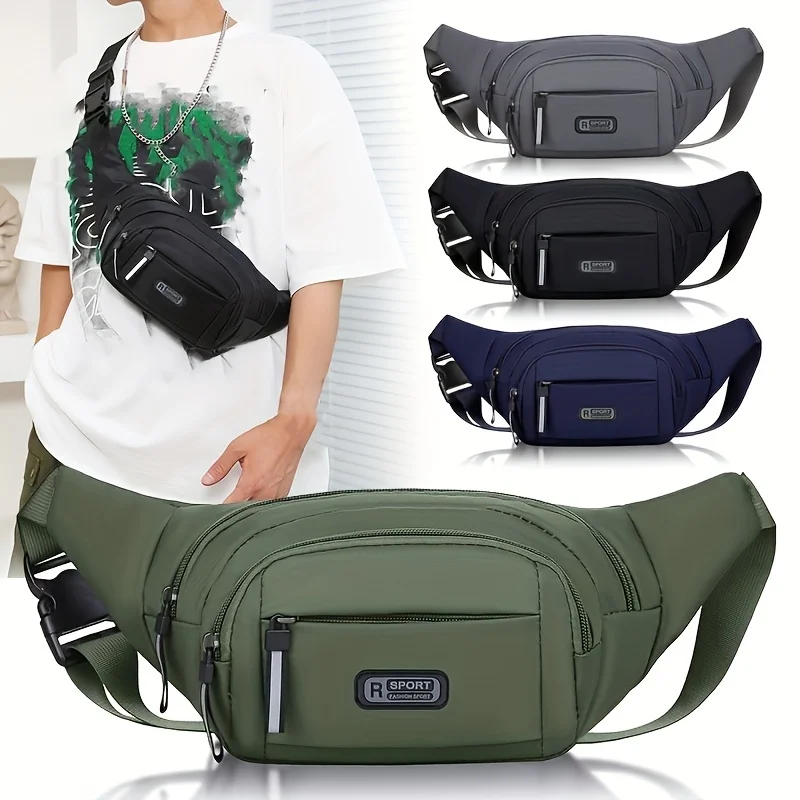 New Waist Bag Men's Multi-functional Large-capacity Waterproof Fashion Cash Register Business Bag Wear-resistant Sports Waist Ba