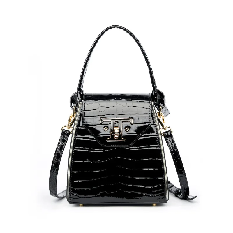 

New Genuine Leather Second Layrer Cowhide Niche Design Light luxury Sense Crocodile Grain Hand-held Crossbody Women's Bag