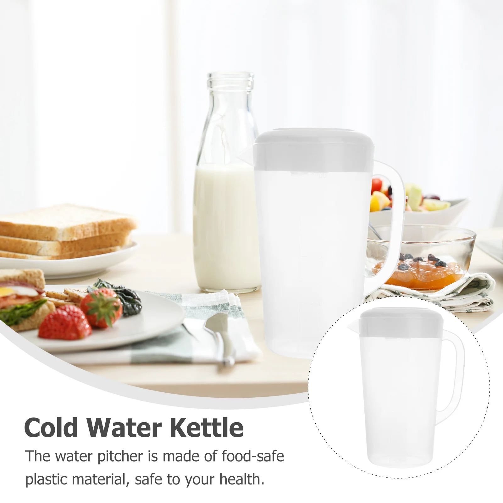 

Large Capacity Cold Water Jug Food-Safe Plastic Beverage Pitcher Heat Resistant For Juice Ice Tea Beer Homemade Drinks