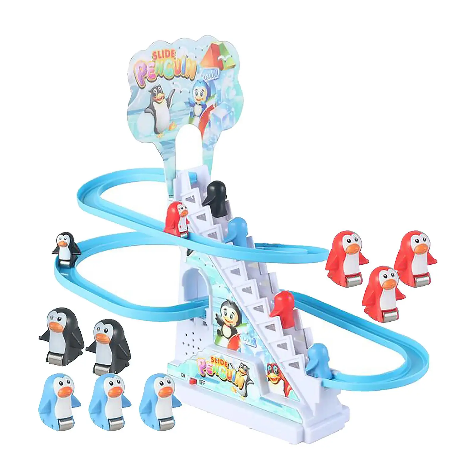 Penguins Slide scale giocattolo per interni Penguin Stair Climbing Toy per la scuola materna