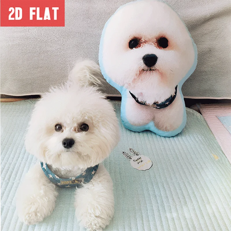 Personalized Photo Customization: Pet Memorial Photo Gray & White Custom Shaped Decor Cushion, 2D Realistic Visual Sofa Bed 60CM