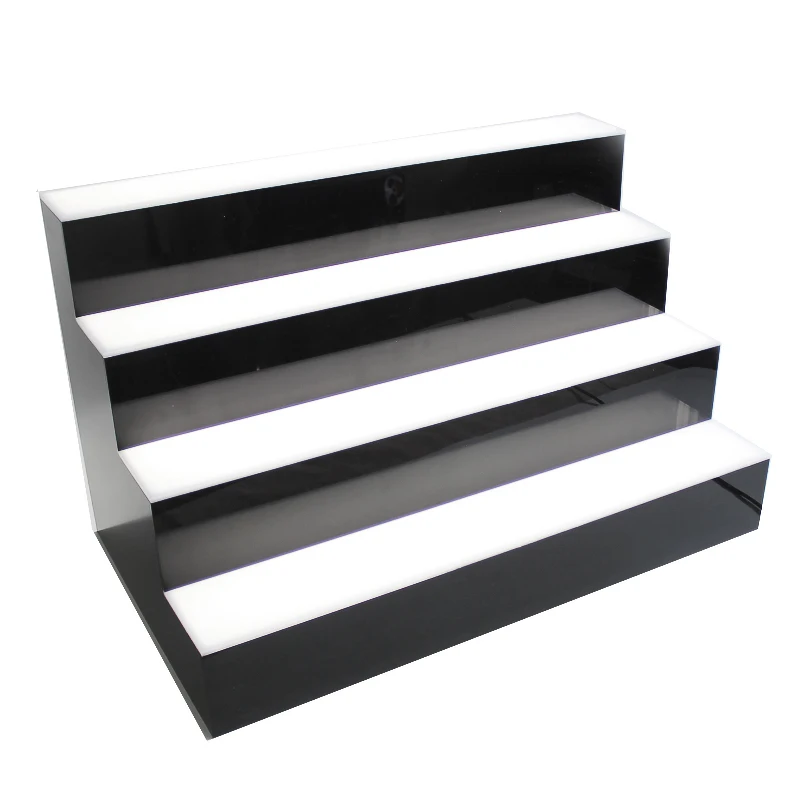 

Подставка для бутылок с алкогольными напитками из акрила с LED-подсветкой, 4-уровневая, белая, для бара