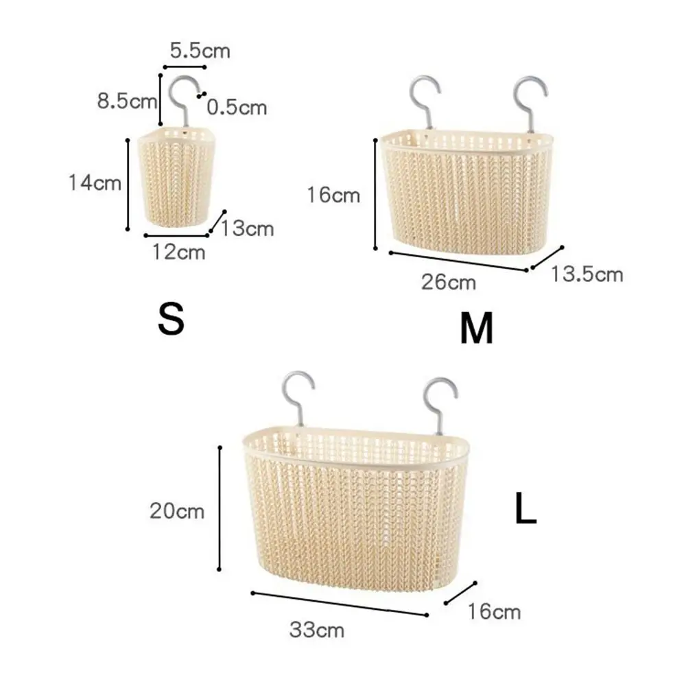 1PC Hangable Storage Basket Bathroom Hanging Baskets Household Plastic Kitchen Bathroom Shower Storage Wall Hanging Basket