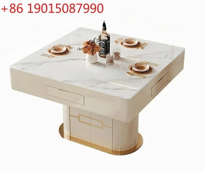 

Современный легкий роскошный автоматический обеденный стол для маджонга, интегрированный простой бесшумный стол двойного назначения для маджонга