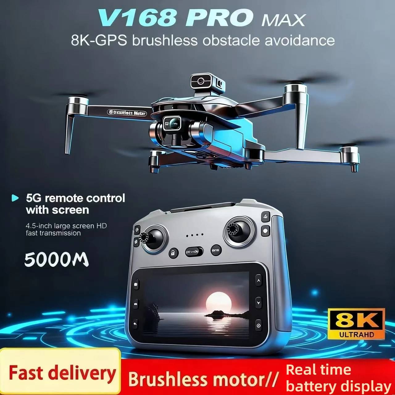 New V168 Max Fpv Dr… - image