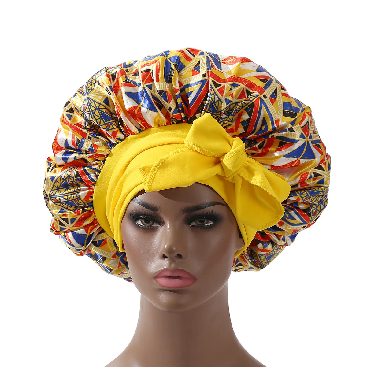 Satin Bonnet Long Tail African Style Print Bonnets for Women Shower Cap Womans Hats Hair Bonnet for Sleeping