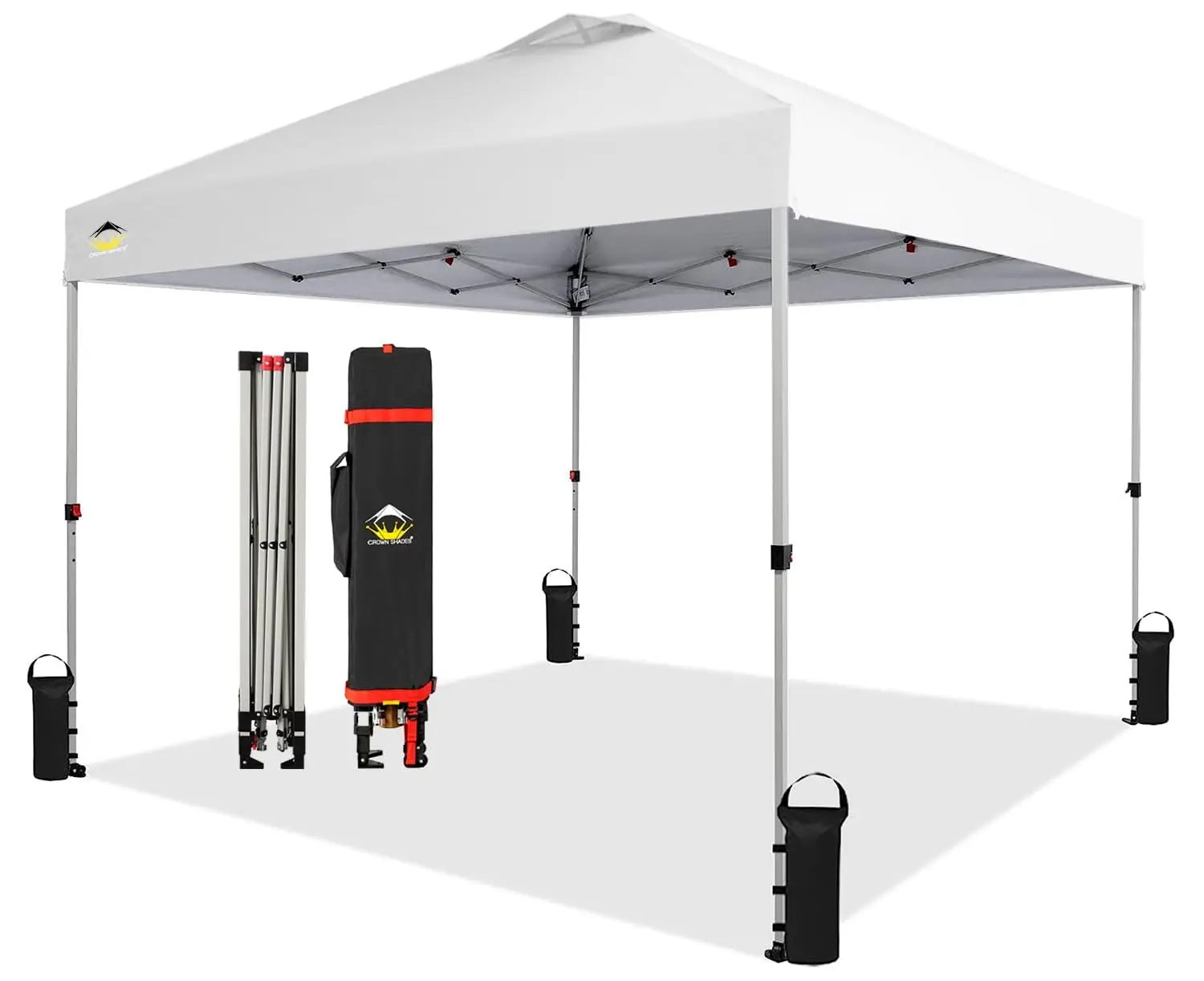 

10x10 Pop Up Canopy - Beach Tent with One Push Setup - Easy Outdoor Sun Shade for Events, Gazebo with STO-N-Go Cover Bag