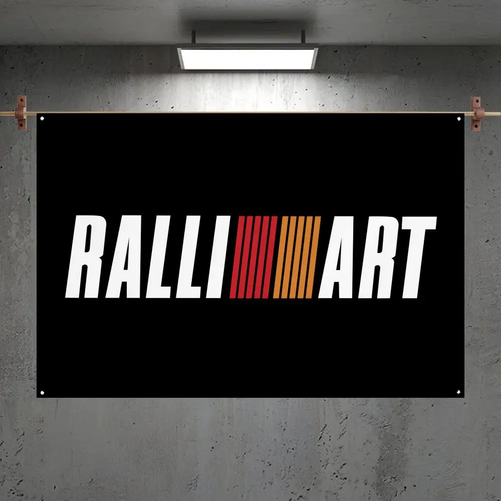 R-RalliartS Cool logo car Flags Bedroom Home Living room Outdoor Wall Hanging Custom Background Decoration Art Banner