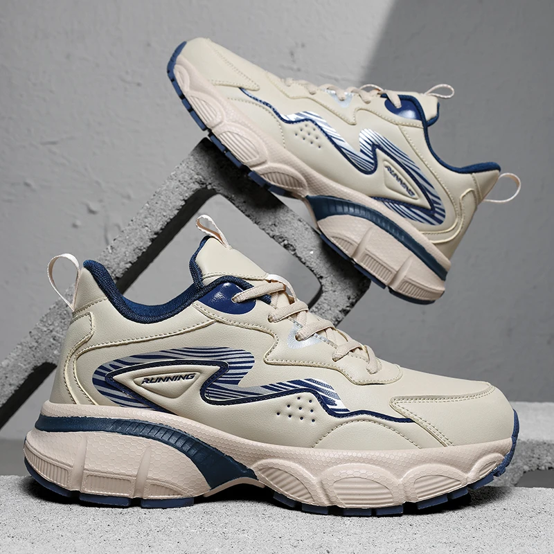 

Водонепроницаемые кожаные кроссовки мужские 39-47 трендовая обувь мужские амортизирующие спортивные кроссовки из ЭВА модная уличная прогулочная обувь 39-47