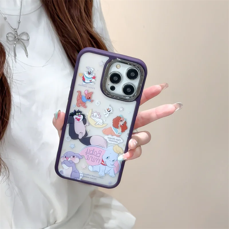 Disney Dumbo Marie Cat Olaf Cartoon Case For Apple IPhone 15 14 13 12 Pro Max INS Funny Role Elephant Colorful Alec Phone Case