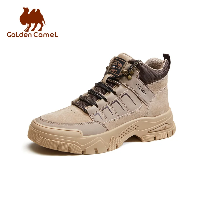 GOLDEN CAMEL-zapatos de senderismo para hombre, botas Martin de caña alta, botas de trabajo Retro, zapatos de Trekking de Montañismo informales de suela gruesa, 2023