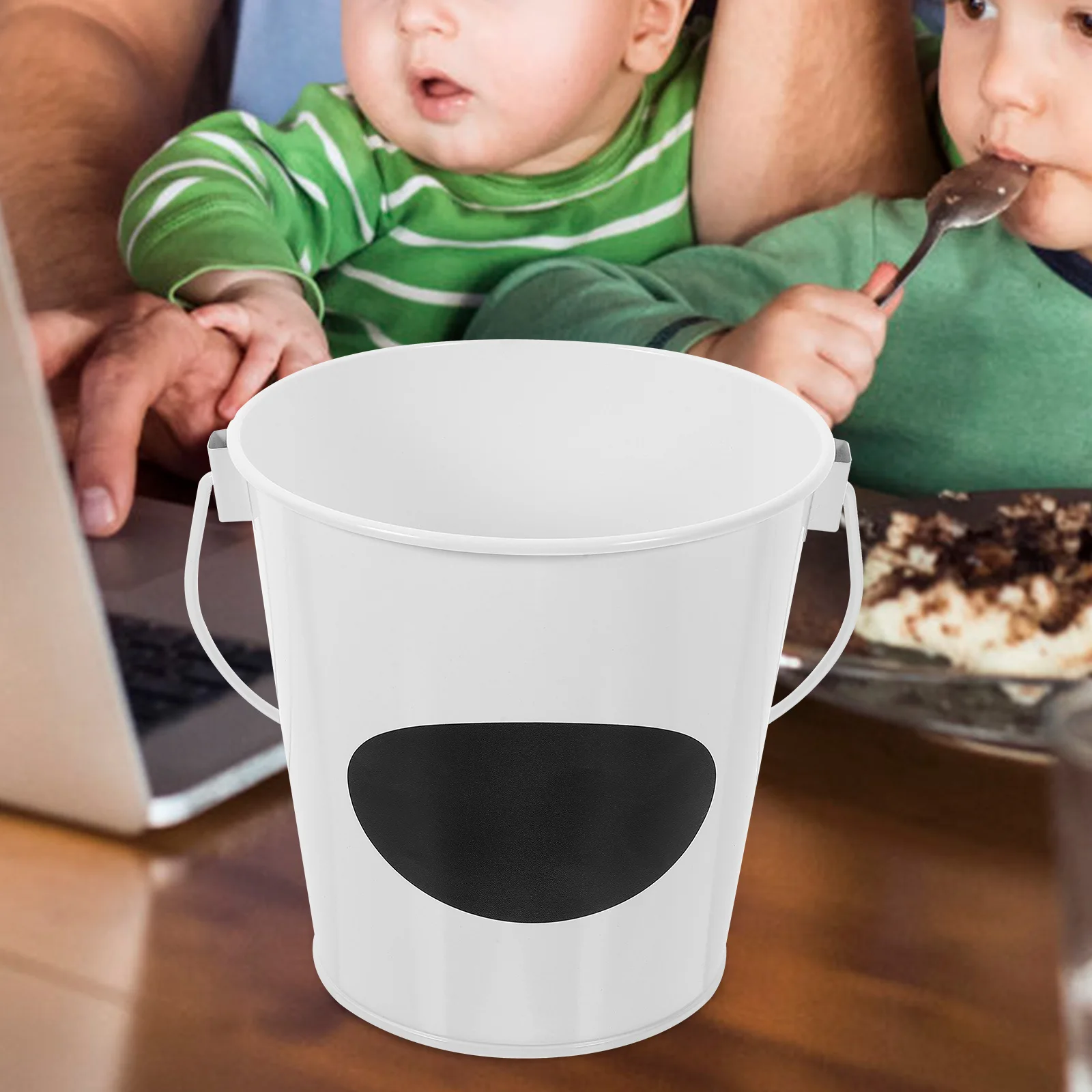 

Desktop Trash Can 13x13x9 Mini Metal Waste Bin Iron Compact Design Suitable Bedroom Office Living Room Study Small