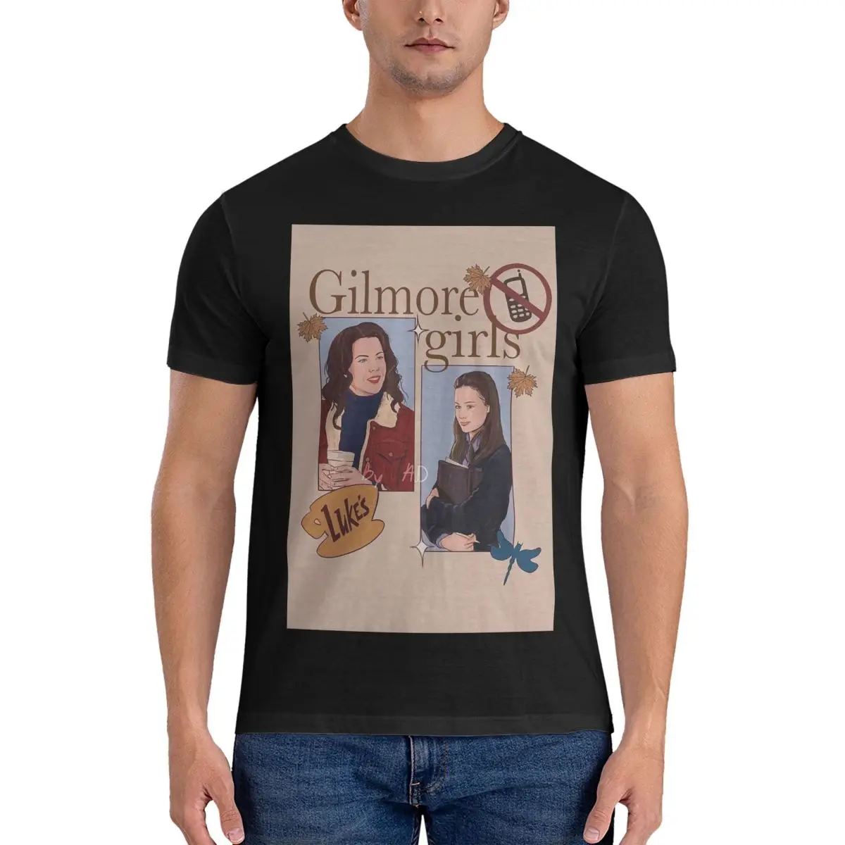 Gilmore الفتيات الكتابة على الجدران تي شيرت للرجال القطن المتضخم تي شيرت الرجال قصيرة الأكمام الجولة الرقبة ملابس الصيف بلايز S-6XL