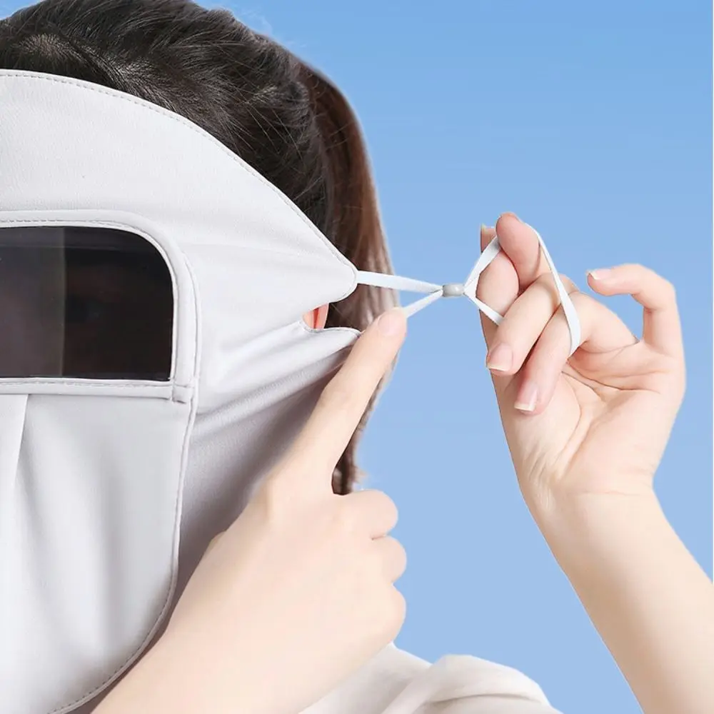 Dünner Sonnenschutz-Gesichtsschal, Eisseidenmaske, Sommer, einfarbig, Sonnenschutzmaske, Gesichtsmaske, Sonnenschutz-Schleier, Gesichtsbedeckung für Damen/Mädchen