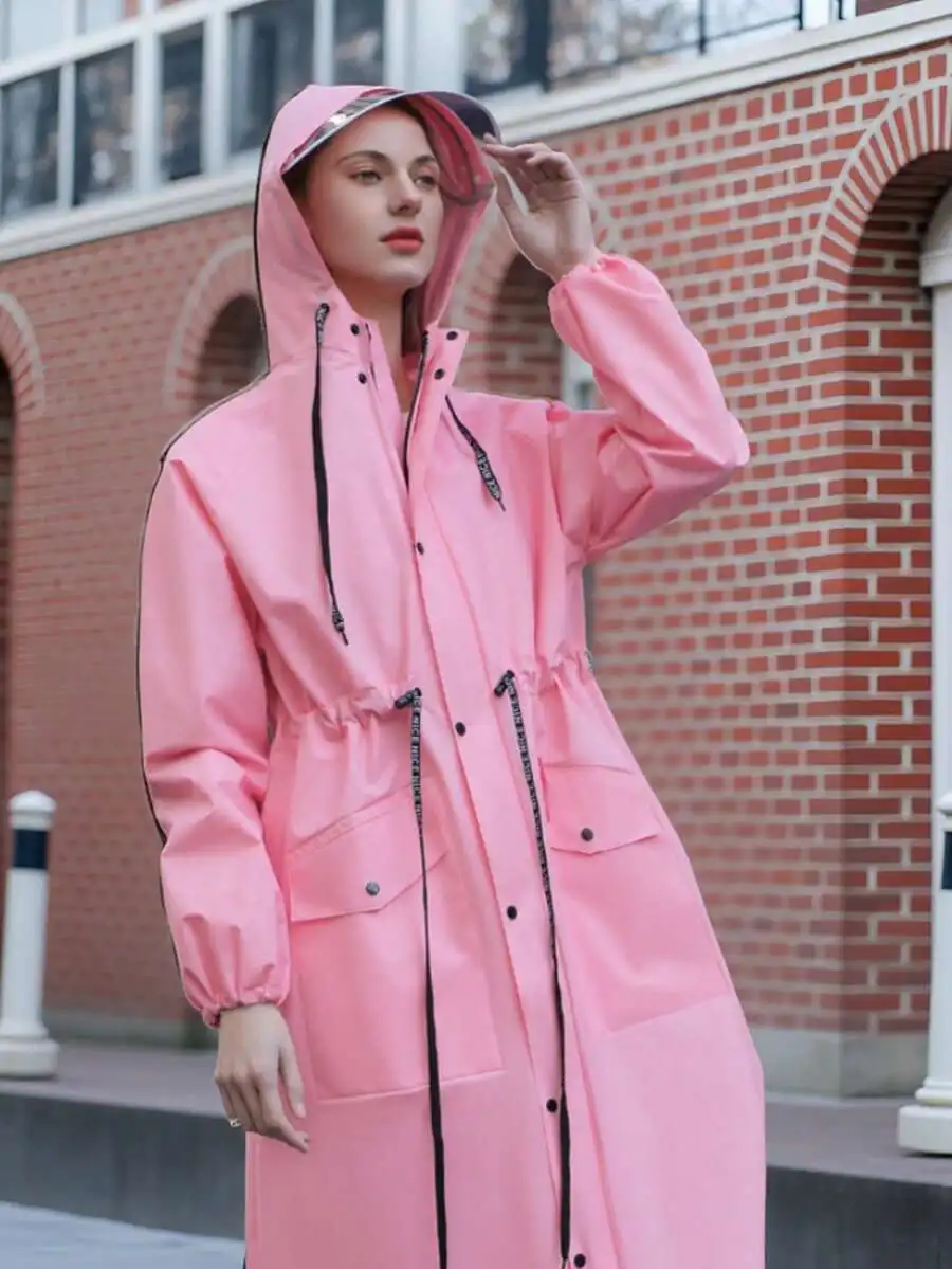 

Thick EVA Full-Length Raincoat for Women, Windproof Waterproof, Portable for Cycling, Hiking & Travel