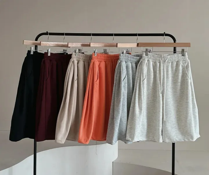 여름 드로스트링 와이드 레그 반바지 여성 피트니스 러닝 루즈 캐주얼 라지 스포츠 반바지 스웨트 숏 하이 엘라스틱 레이스업 팬츠