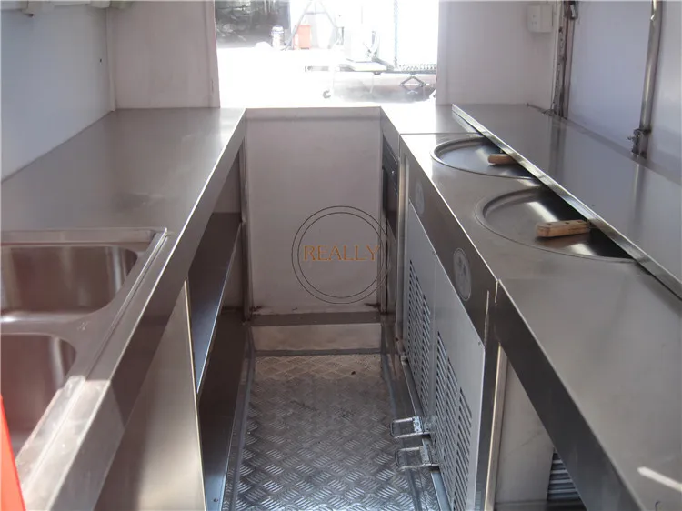 Низкая цена, высокое качество, нержавеющая сталь длиной 2,2 м с раздвижным окном, мобильный прицеп для еды на продажу в Европе