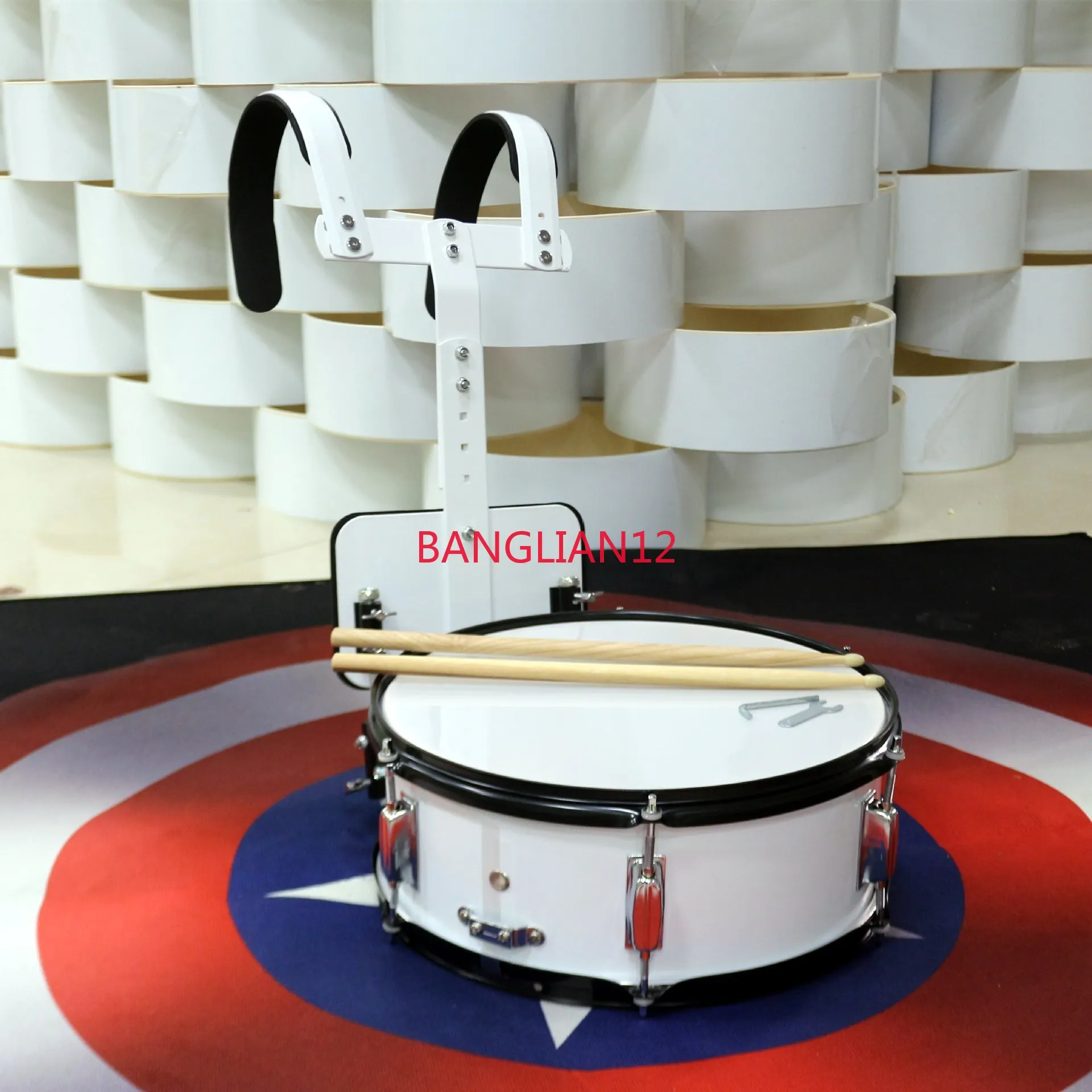 

14 Back Rack Snare Drum Thickened Wood Cavity Band Drum