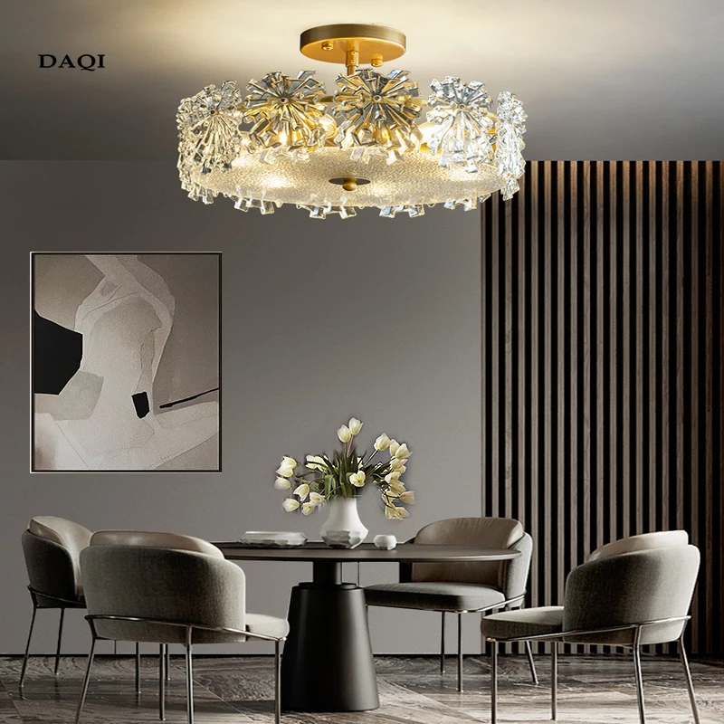 

Modern LED ceiling lamp bedroom lamp living room round crystal lamp hotel villa ceiling crystal lighting chandelier