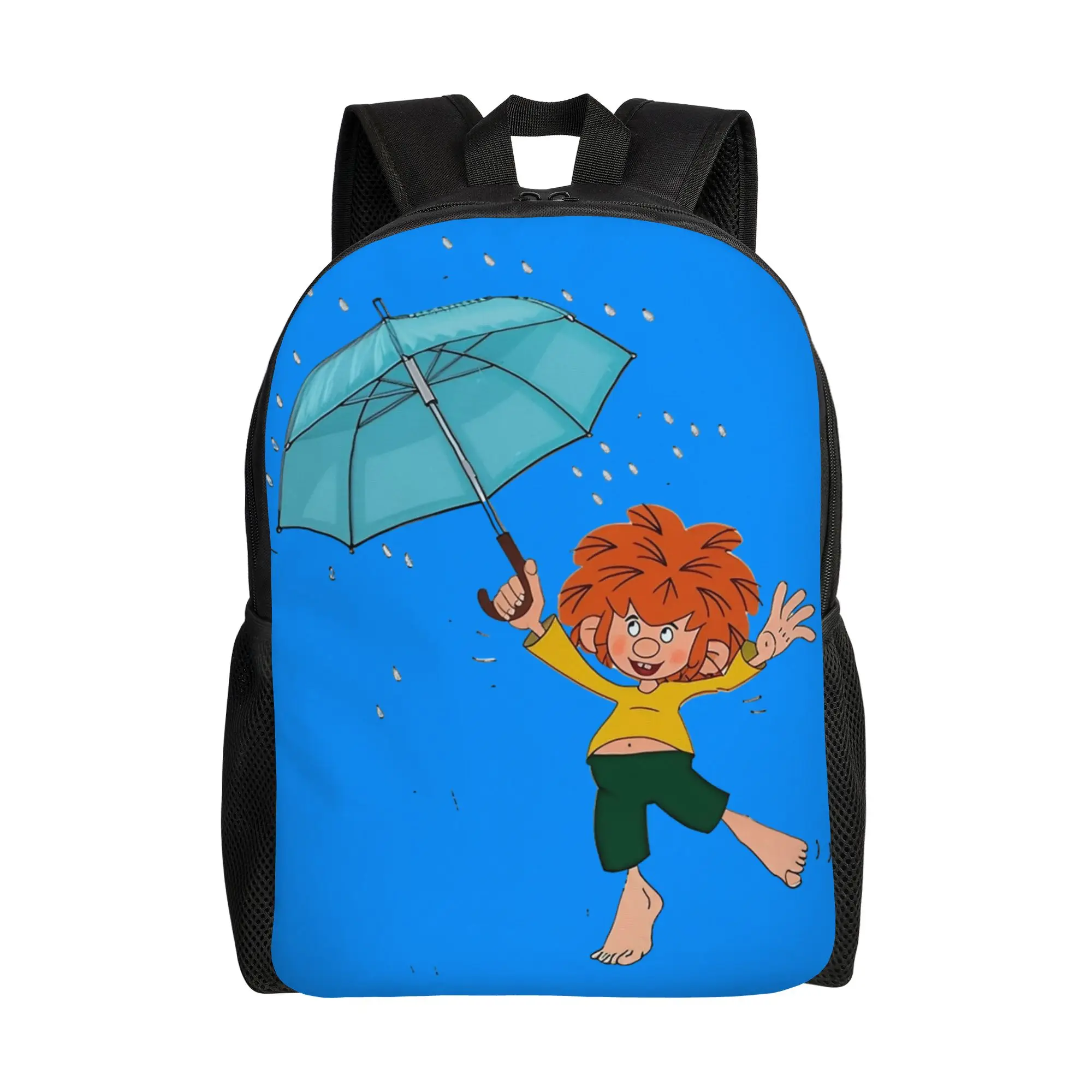 

Pumuckl Umbrella Pulled by the Wind Backpack for Men Women Casual High School Work Daypack Laptop Shoulder Bag Gift