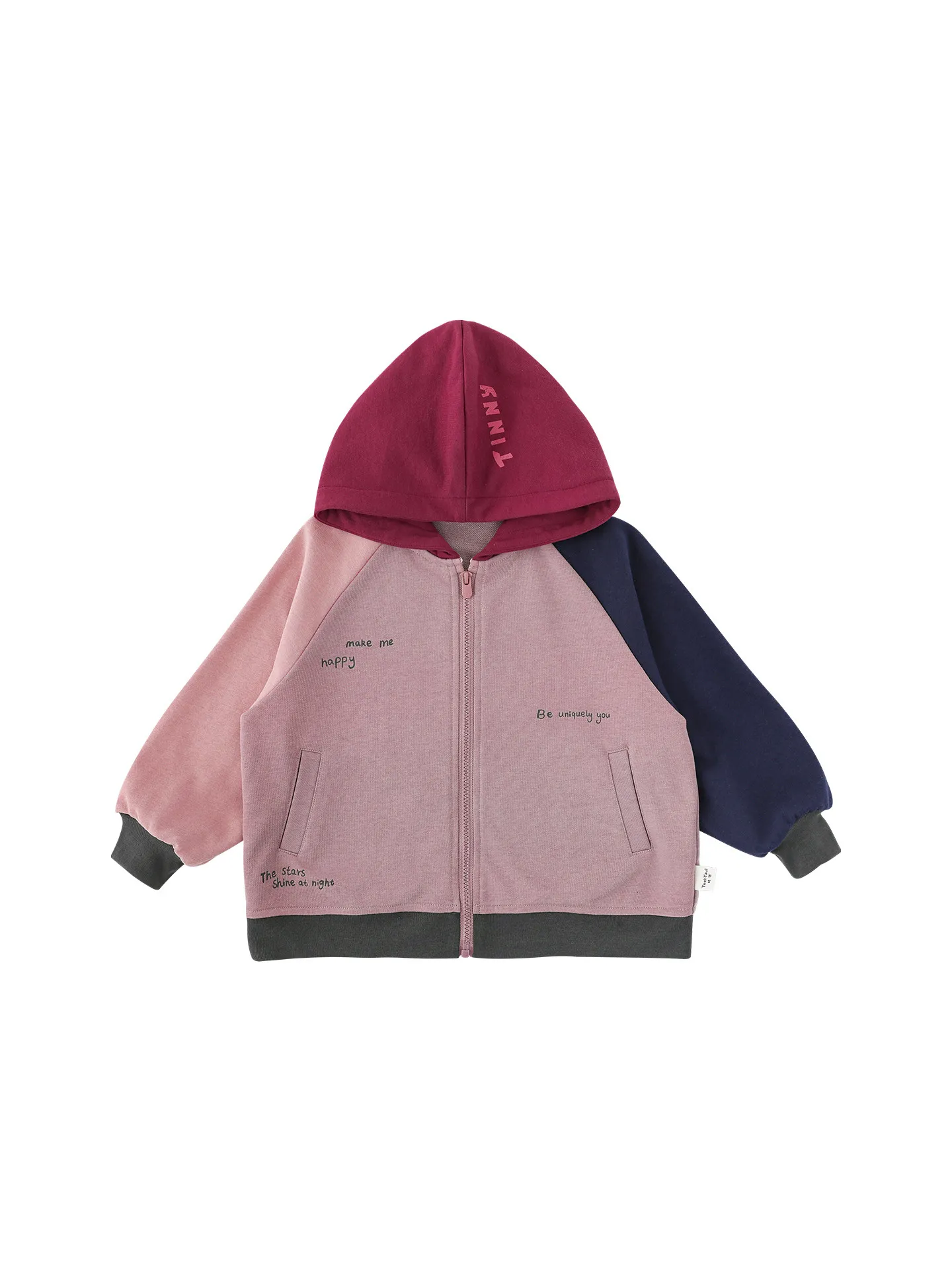 Girls 2026 Spring New Vibrant Color Block Hooded Jacket Casual Loose Fit Versatile Kids Outerwear Ages 2-10