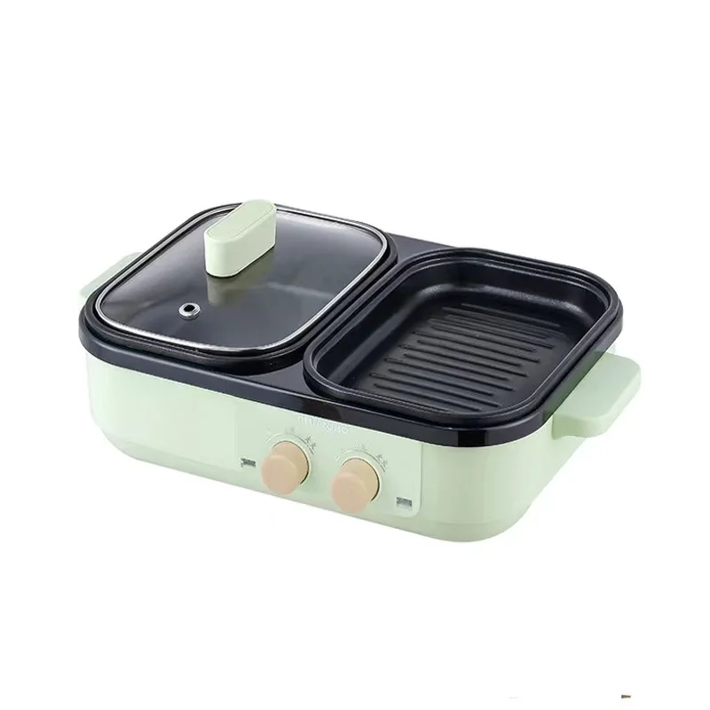 EU/US/UK New Electric Baking Tray 2 In1 Shabu Roast Pot Barbecue Hot Pot Integrated Pot Non Stick BBQ Grill Cooker Frying Pan