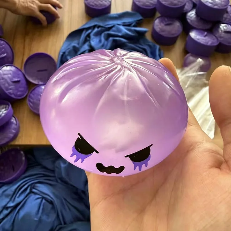 Dumplings Squishy Halloween Ghost Bun Toy Soft Slow Resilience Squishy Toy Fidget with Steamer Steamed Stuffed Bun Squishy Pinch