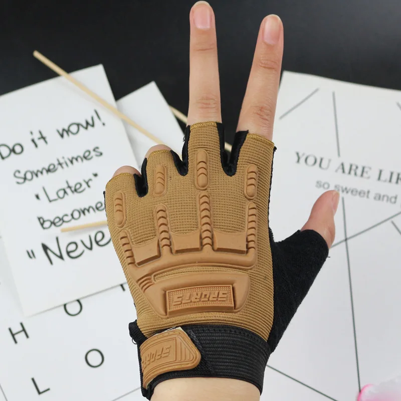 Children\'s Cycling Tactical Gloves Kids Exercise Half-Finger Protective Gloves Boys Girl Bicycle Camping Anti-slip Sports Gloves