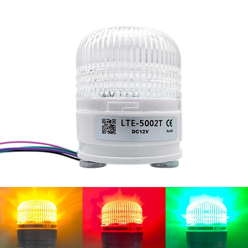 Luz de advertência LED com indicador intermitente, pequeno alarme de segurança Buzzer, ímã fixo, LTA5002TJC, 12V, 24V, 220V, 3 cores