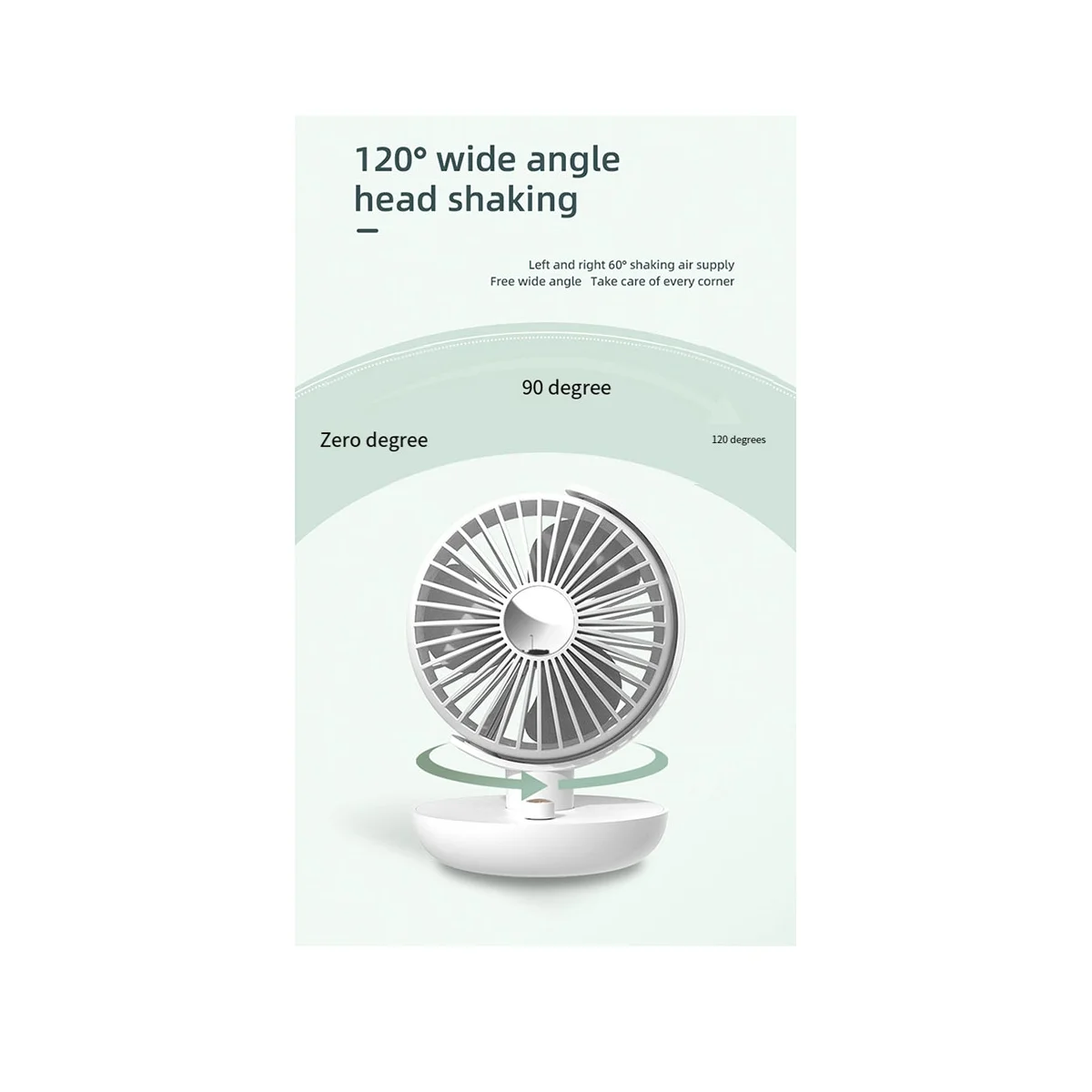 360° Rotating Office Desktop Fan Rechargeable Multifunction Portable Mute Globe Circulating Air Fan