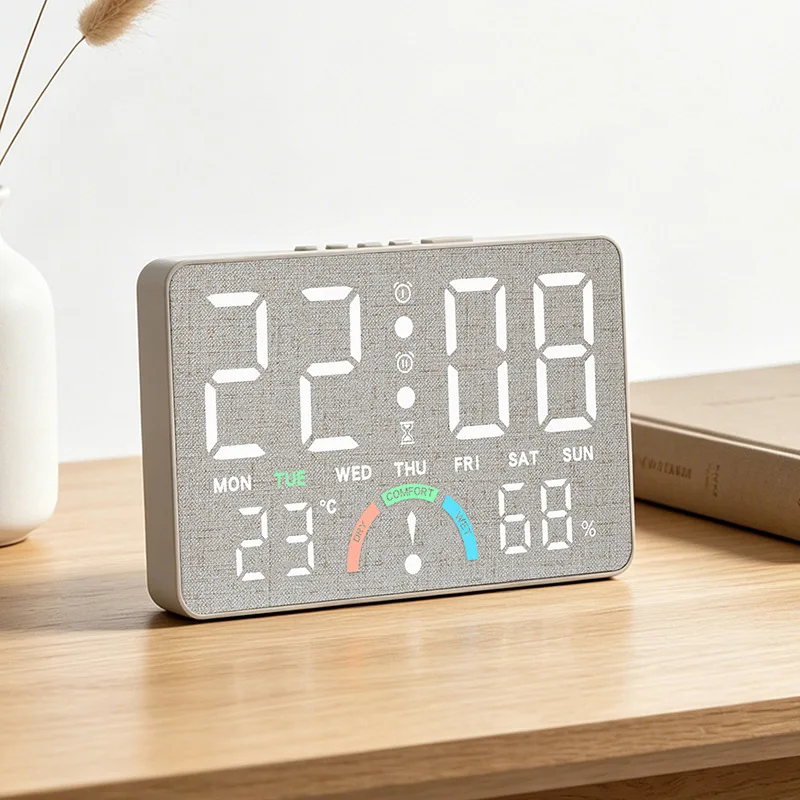 Large Screen LED Digital Alarm Clock Wall and Table Dual‑Use Desk Clock Display Multifunctional Home Bedroom Timer
