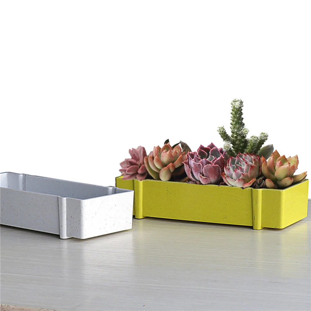 

Succulent Flower Pot Planters Small Decorative Plants for Indoor Balcony Home Rectangle Planter Vase
