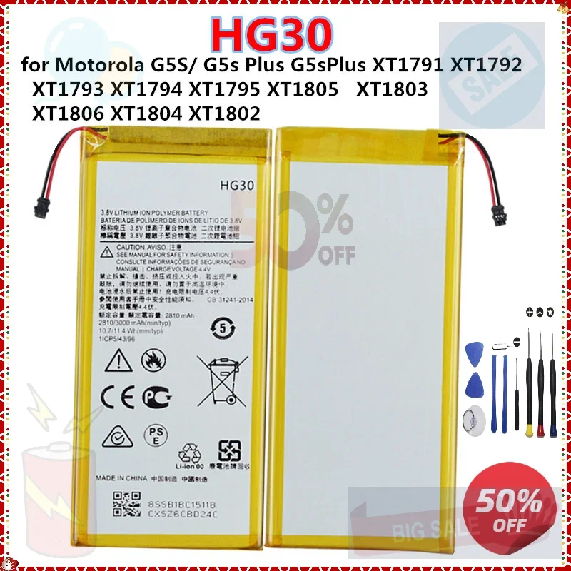 SWZY 【2025 Best Seller】HG30 Battery for Motorola G5S G5SPlus XT1794 XT1792 XT1925 XT1795 G6 XT1805 XT1803 High-Capacity Phone Ba