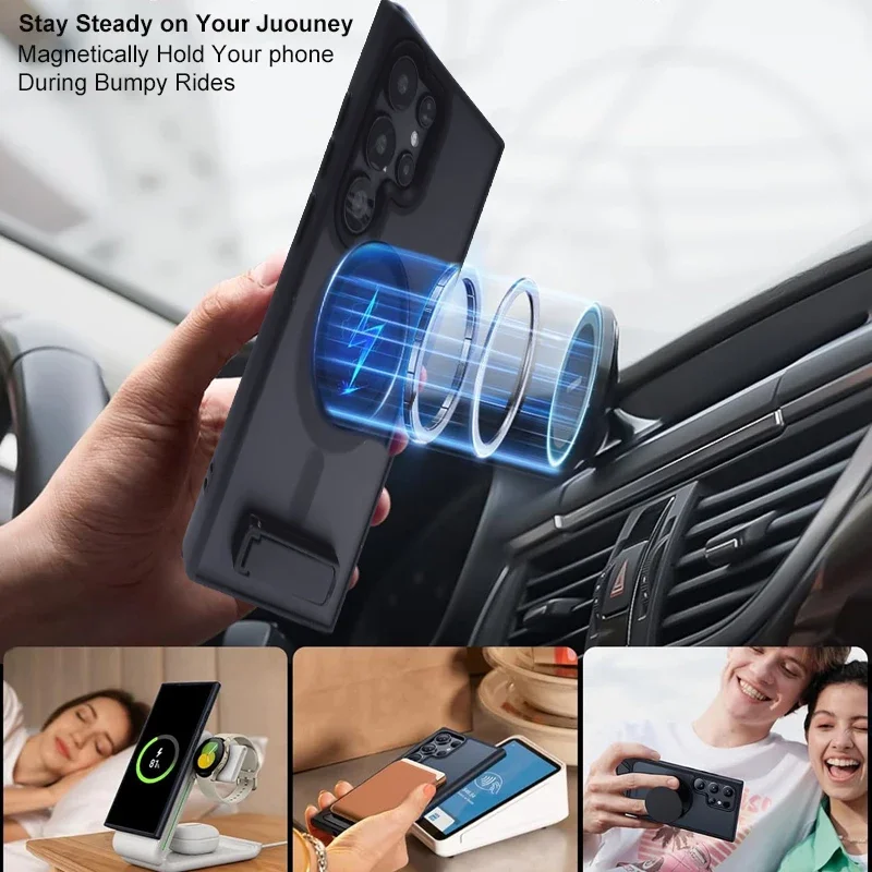 Funda magnética UYUXIO con soporte para Samsung Galaxy S26 S25 S24 S23 Ultra FE S22 Plus A16 A55 A56 4