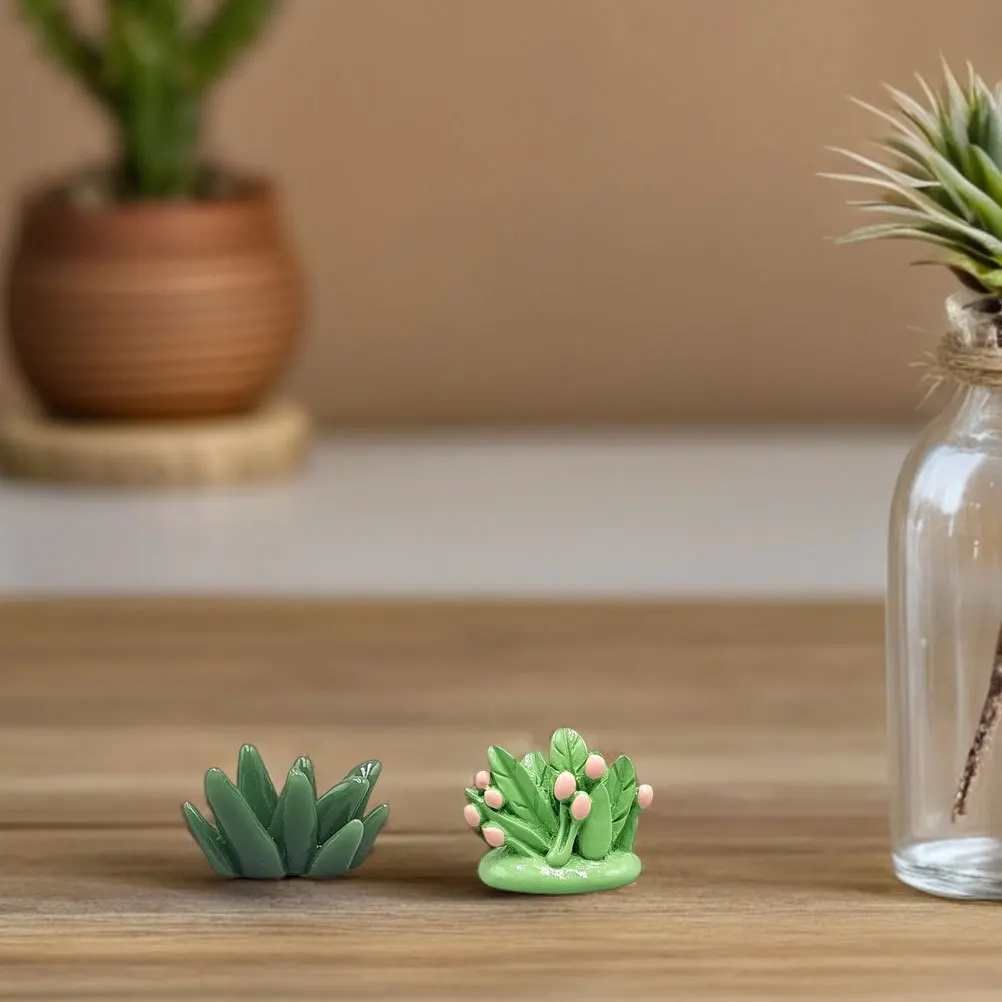 8 قطع من ديكور الخضرة المصغرة: عشب صناعي واقعي لحديقة بيت الدمى، نباتات صغيرة يدوية، منظر طبيعي صغير داخلي