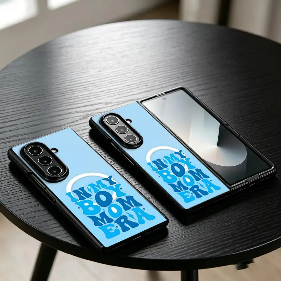 Back Phone Cover Case for Samsung Galaxy Z Fold 8 Z Fold 7 6 5 4 3 ZFold4 ZFold5 ZFold3 ZFold7 ZFold6 Blue Background Letters