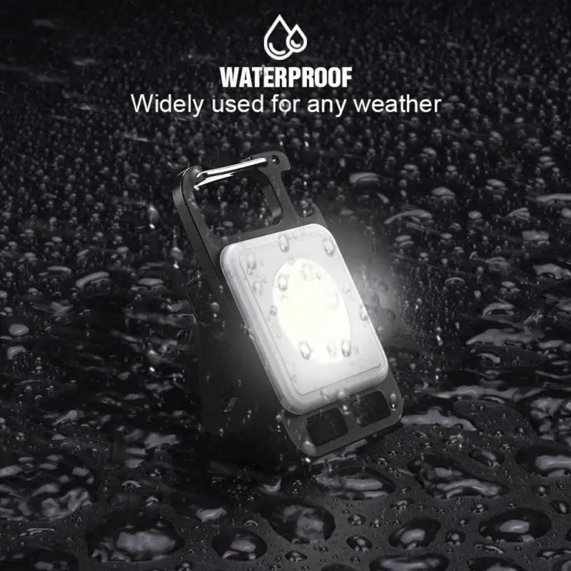 Flashlight Mini Work LED Light Rechargeable Lamp Pocket COB Keychain Portable Flashlight Outdoor Camping Small Light Corkscrew