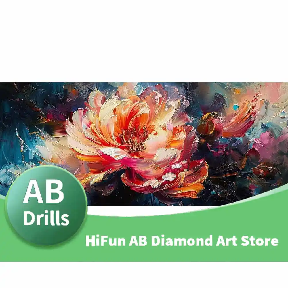 New Arrivals AB Diamond Painting Amazing Peony Flower Full Diamond Mosaic Flower Art Gift Complete Kit Decoration on Wall